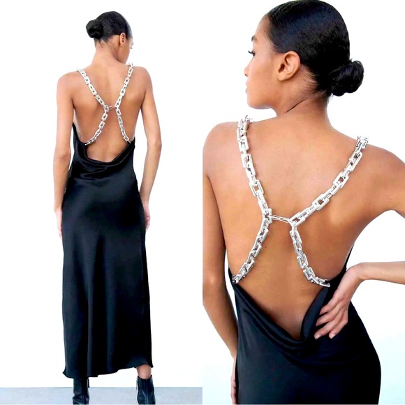 Zara Dresses & Skirts - Zara Chain Strap Slip Dress